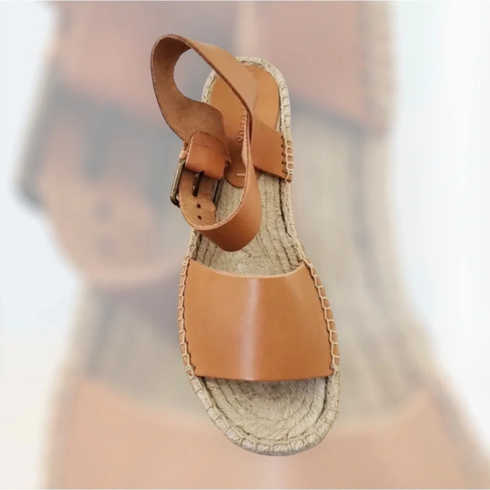 Soludos Minorca High Platform Leather Sandals Wedges NEW!